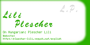 lili plescher business card